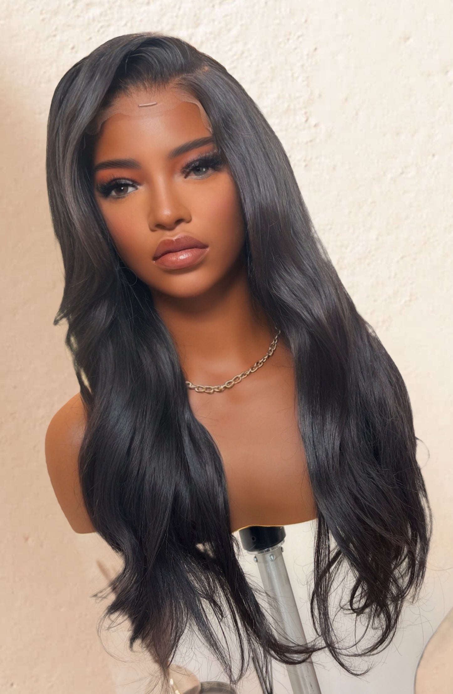 Luxury 5x5 Virgin Human Hair Closure Wig in natural black for women